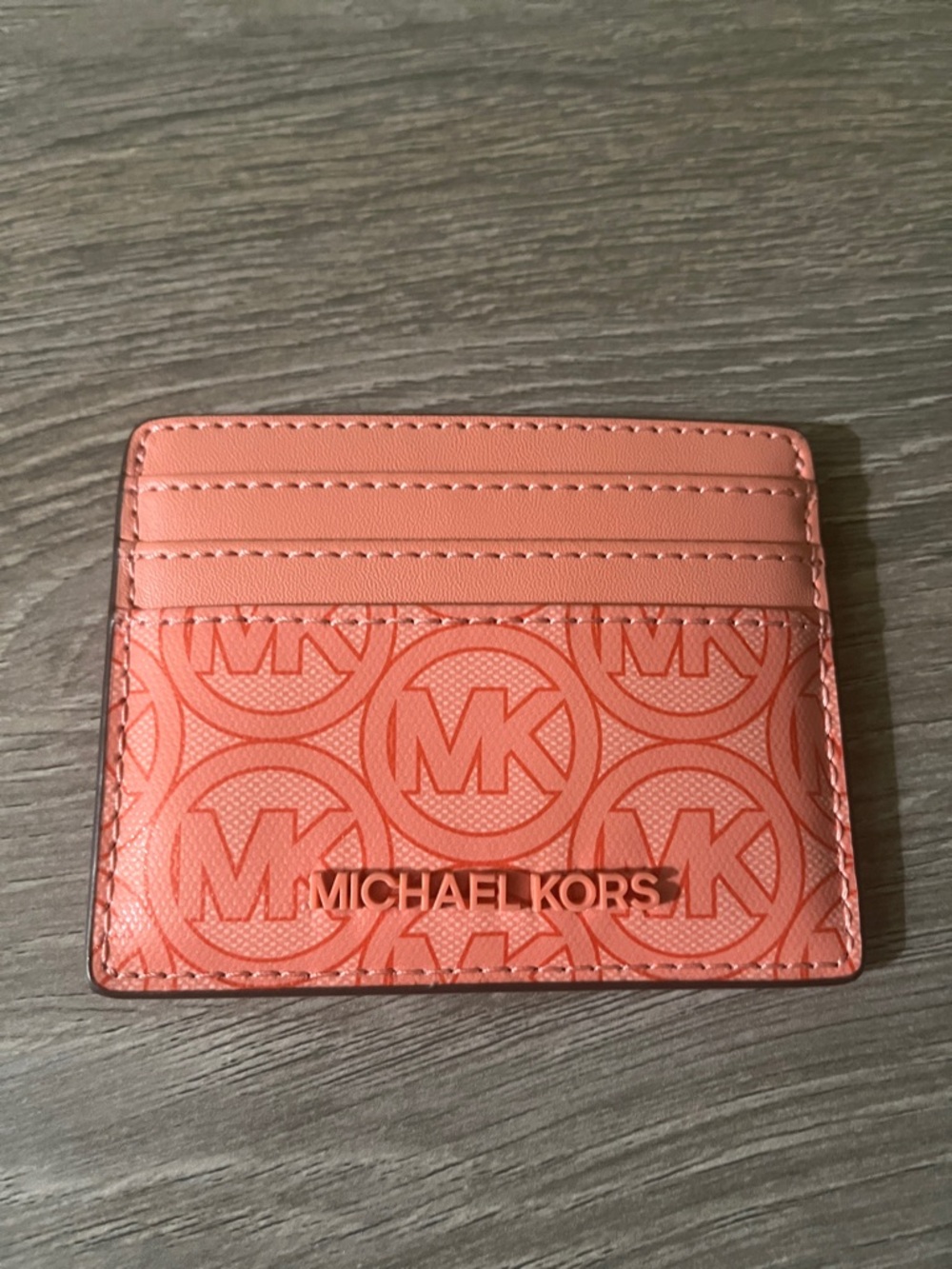 Michael Kors Coral Pink Logo Card Holder